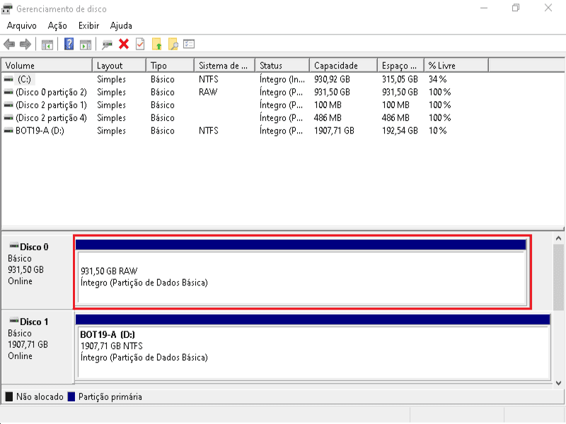 HD em RAW e opções seguras para recuperar dados